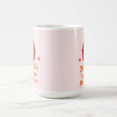 Pink Orange Groovy Letzte Disco Junggeselinnen-Abs Kaffeetasse (Mittel)