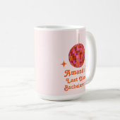 Pink Orange Groovy Letzte Disco Junggeselinnen-Abs Kaffeetasse (VorderseiteRechts)