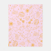 Pink & Orange Halloween Muster Fleecedecke (Vorderseite)