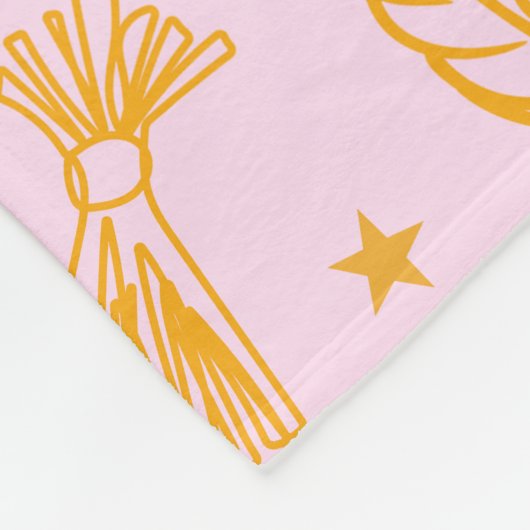 Pink & Orange Halloween Muster Fleecedecke (Ecke)