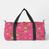 Pink Orange Jungle Tiger Animal Pattern School Duffle Bag (Vorderseite)