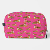 Pink Orange Jungle Tiger Animal Pattern School Waschbeutel (Vorderseite)
