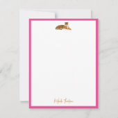 Pink Orange Jungle Tiger Script personalisieren Mitteilungskarte (Vorderseite)