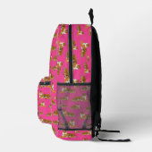 Pink Orange Jungle Tiger Tiermuster Bedruckter Rucksack (Rechts)