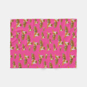 Pink Orange Jungle Tiger Tiermuster Fleecedecke (Vorderseite (Horizontal))