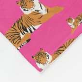 Pink Orange Jungle Tiger Tiermuster Fleecedecke (Ecke)