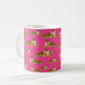 Pink Orange Jungle Tiger Tiermuster Kaffeetasse (Vorderseite Links)