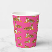 Pink Orange Jungle Tiger Tiermuster Pappbecher (Links)