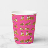Pink Orange Jungle Tiger Tiermuster Pappbecher (Rechts)