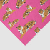 Pink Orange Jungle Tiger Tiermuster Seidenpapier (Ausschnitt)