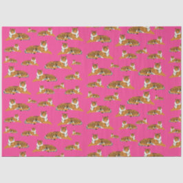 Pink Orange Jungle Tiger Tiermuster Seidenpapier