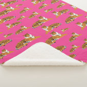 Pink Orange Jungle Tiger Tiermuster Sherpadecke (3/4)