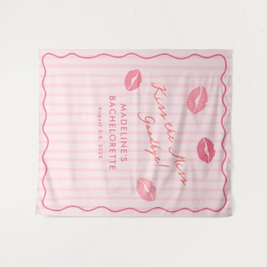 Pink Orange Kiss The Miss Bach Photo Backdrop Wandteppich (Vorderseite (Horizontal))