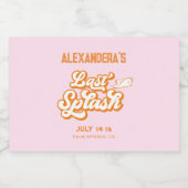 Pink Orange Last Splash Bachelorette Schaumweinetikett (Einzelnes Label)