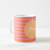 Pink Orange Lines Personalisierte Mug Kaffeetasse (Vorderseite Links)