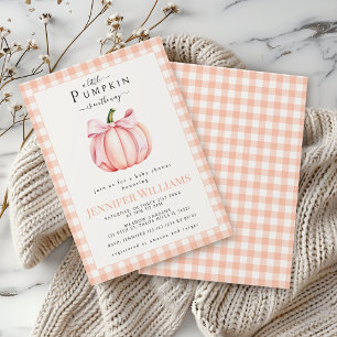 Pink Orange Little Pumpkin Baby Girl Dusche Einladung