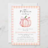 Pink Orange Little Pumpkin Baby Girl Dusche Einladung (Vorderseite)