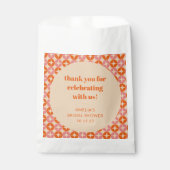 Pink Orange Mid Century Custom Brautparty Danke Geschenktütchen (Vorderseite)