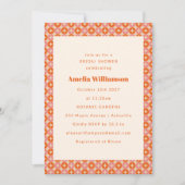 Pink Orange Mid Century Modern Retro Bridal Shower Einladung (Vorderseite)