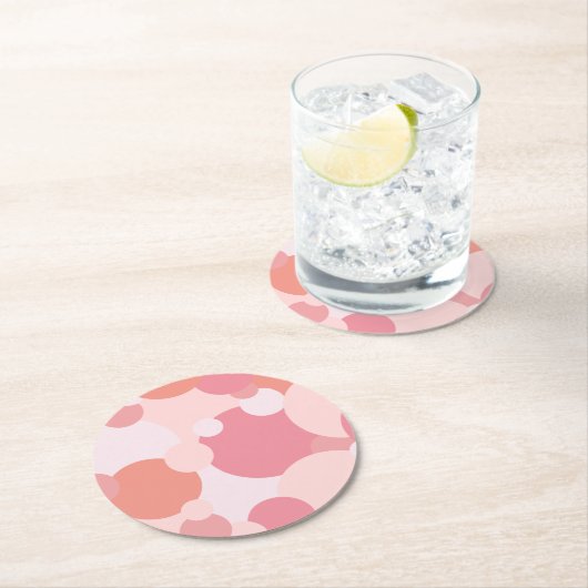 Pink-orange Moleküle Papier Untersetzer (Vor Ort)
