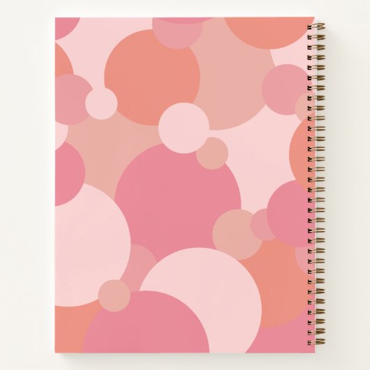 Pink-orange Moleküle Spiralnotebook Notizblock (Rückseite)