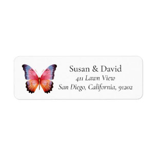 Pink & Orange Ombre Butterfly Adresse