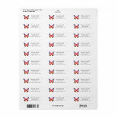 Pink & Orange Ombre Butterfly Adresse (Vorne)