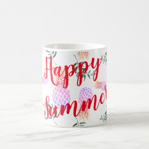 PINK & ORANGE PINEAPPLE GLÜCKLICHER SOMMER KAFFEETASSE