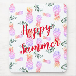 PINK & ORANGE PINEAPPLE GLÜCKLICHER SOMMER MOUSEPAD