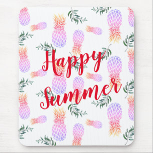 PINK & ORANGE PINEAPPLE GLÜCKLICHER SOMMER MOUSEPAD