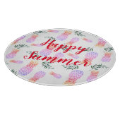 PINK & ORANGE PINEAPPLE GLÜCKLICHER SOMMER SCHNEIDEBRETT (Ecke)