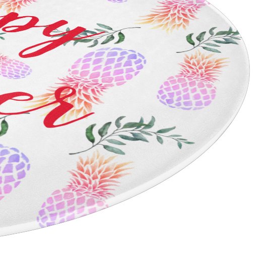 PINK & ORANGE PINEAPPLE GLÜCKLICHER SOMMER SCHNEIDEBRETT (Ecke)