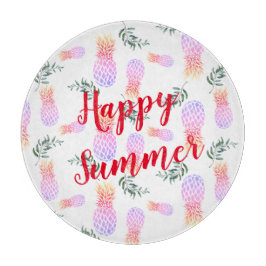 PINK & ORANGE PINEAPPLE GLÜCKLICHER SOMMER SCHNEIDEBRETT