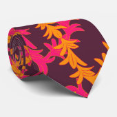 Pink Orange Plumeria Pattern Beach Hochzeit Krawatte (Gerollt)
