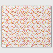 Pink Orange Polka Dots Wrapping Paper Geschenkpapier (Flach)