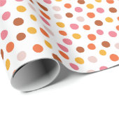 Pink Orange Polka Dots Wrapping Paper Geschenkpapier (Rolleneckpunkt)