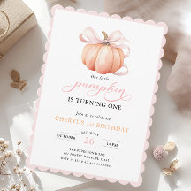 Pink Orange Pumpkin Bow Girl Erstgeburt