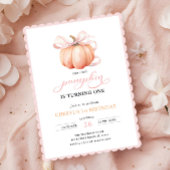 Pink Orange Pumpkin Bow Girl Erstgeburt Einladung