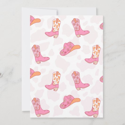 Pink Orange Retro 2nd Rodeo Birthday Einladung (Rückseite)