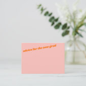 Pink Orange Retro Bold Grad Party Keepsake Hinweiskarte (Stehend Vorderseite)