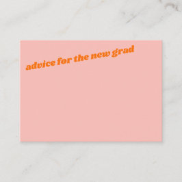 Pink Orange Retro Bold Grad Party Keepsake Hinweiskarte