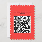 Pink Orange Rose Muster QR Code Hochzeit Einladung (Rückseite)