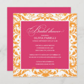 PINK & ORANGE SHOWER| BRAUTPARTY INVIP EINLADUNG (Vorne/Hinten)