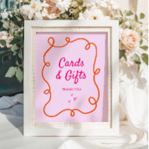 Pink Orange Squiggle Cards und Geschenke