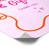 Pink Orange Squiggle Cards und Geschenke Poster (Ecke)