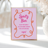 Pink Orange Squiggle Spritz Bar Poster