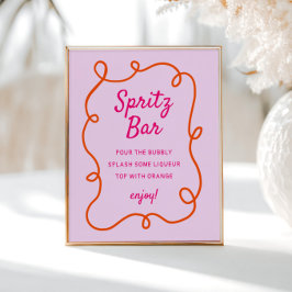 Pink Orange Squiggle Spritz Bar Poster