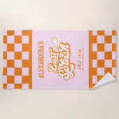 Pink Orange Summer Last Splash Bachelorette Strandtuch (Vorderseite)