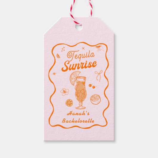 Pink Orange Tequila Geschenkanhänger (Vorderseite)