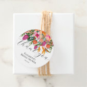 Pink Orange Tropical Blume Script Vielen Dank Geschenkanhänger (Beispiel)